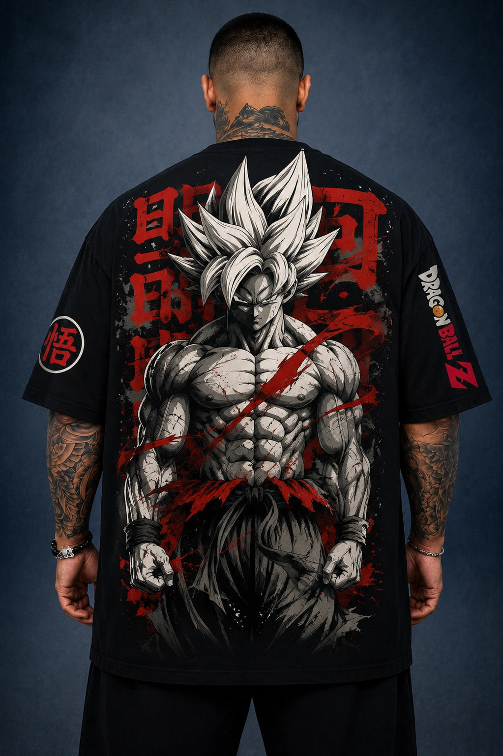 Camiseta Oversized Masculina Neon Warrior Preta