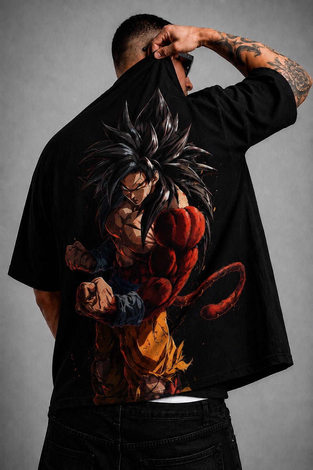 Camiseta Oversized StreetwearSuper 4 Preta