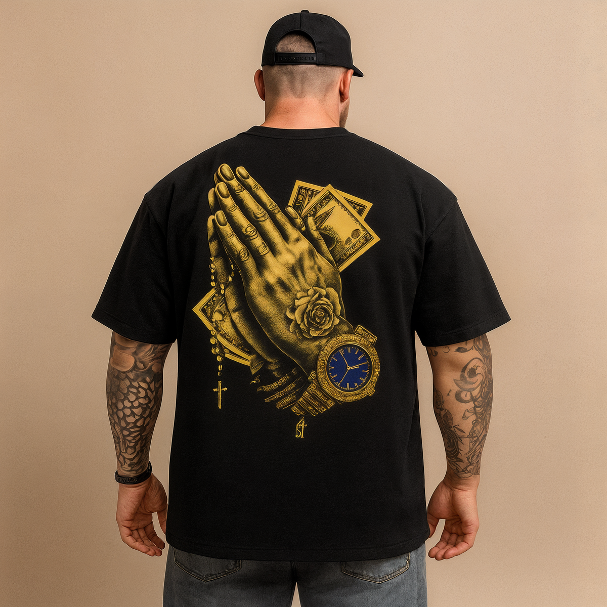 Camiseta OversizedMão Dinheiro Tempo