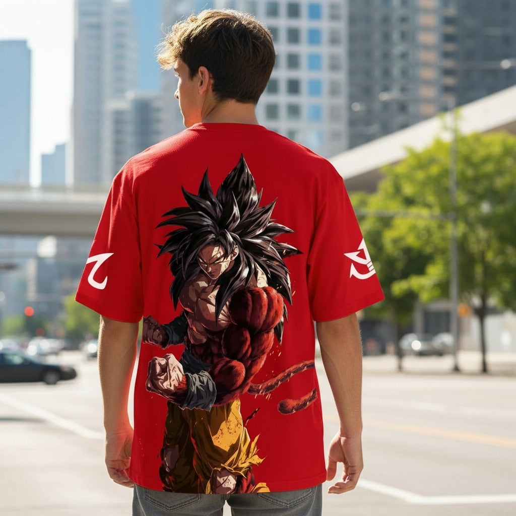 Camiseta Oversized StreetwearGokuSuper Saiyajin 4