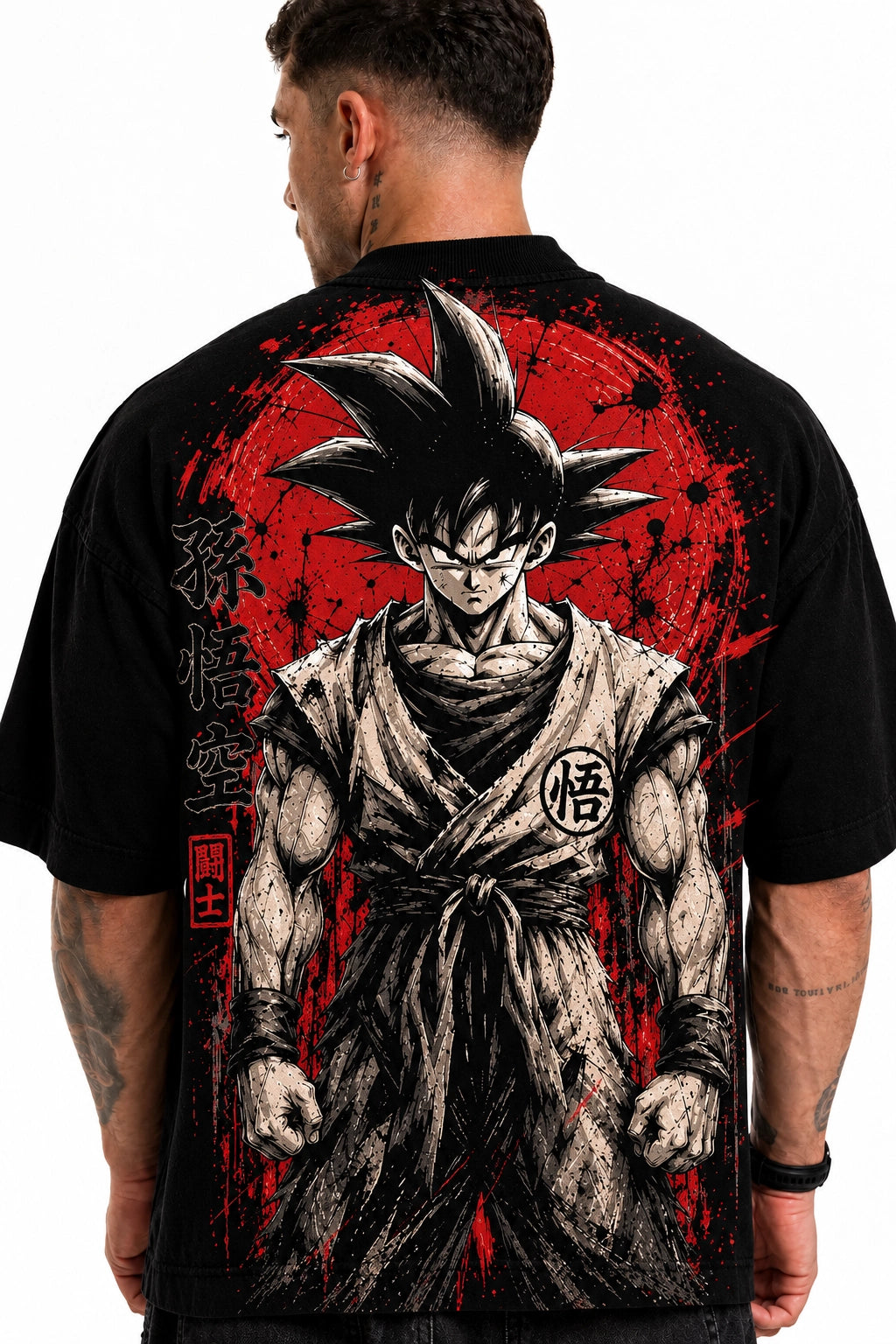 Camiseta Oversized Masculina Shadow Warrior Preta