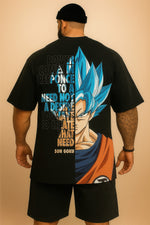 Camiseta Oversized Masculina Goku Blue