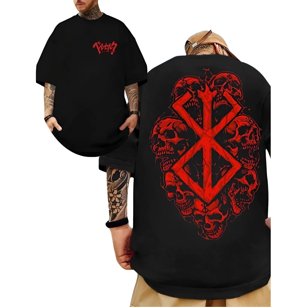 Camiseta Oversized Caveira Berserk