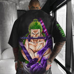 Camiseta Oversized Streetwear Roronoa Zoro Haki do Rei