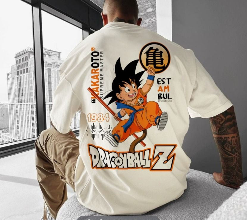 Camiseta Oversized Streetwear Dragon Ball Z Estampada
