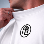 Camiseta Oversized Treino Preta Techfitbr Goku Premium Branca