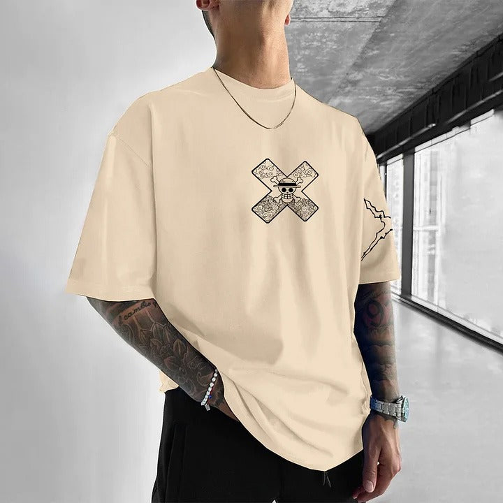 Camiseta Oversized Streetwear Luffy Haki do Rei
