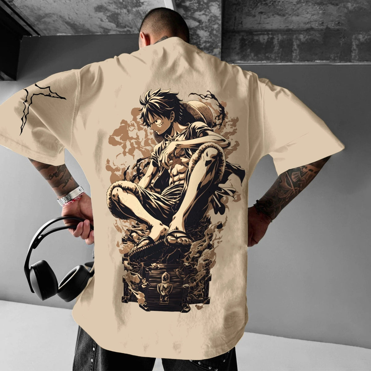 Camiseta Oversized Streetwear Luffy Haki do Rei