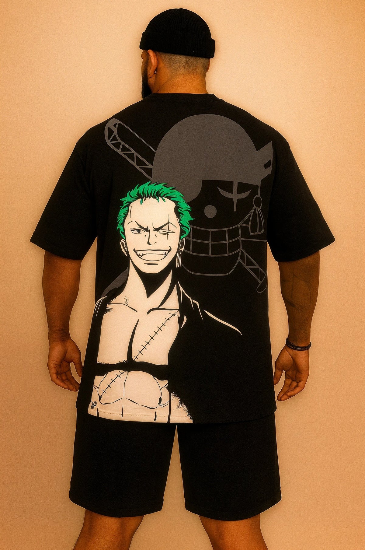 Camiseta Oversized Streetwear Plus Size Roronoa Zoro
