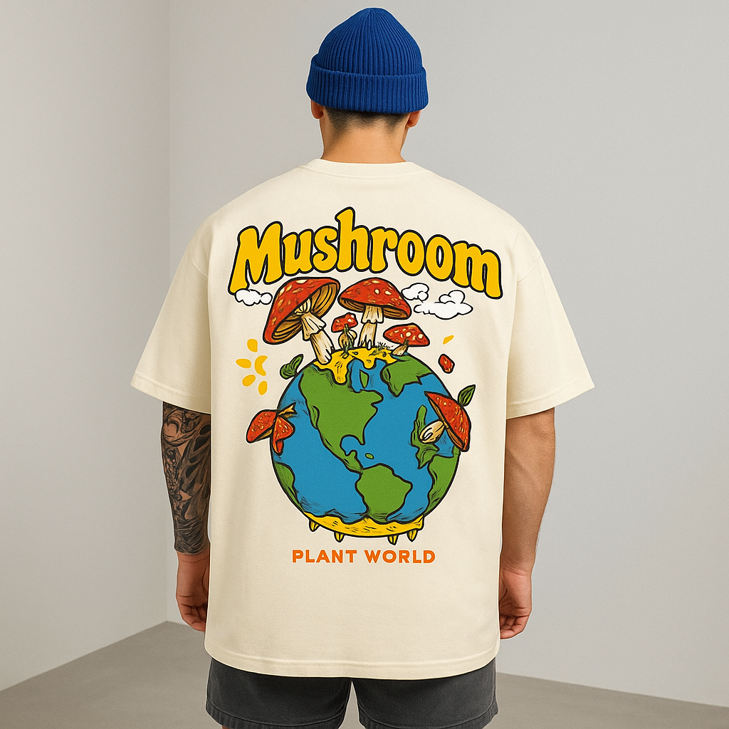 Camiseta Streetwear Premium Mushroom Oversized