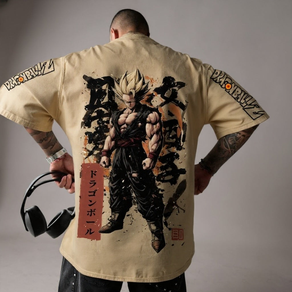Camiseta Oversized Streetwear Son Goku Edição Limitada