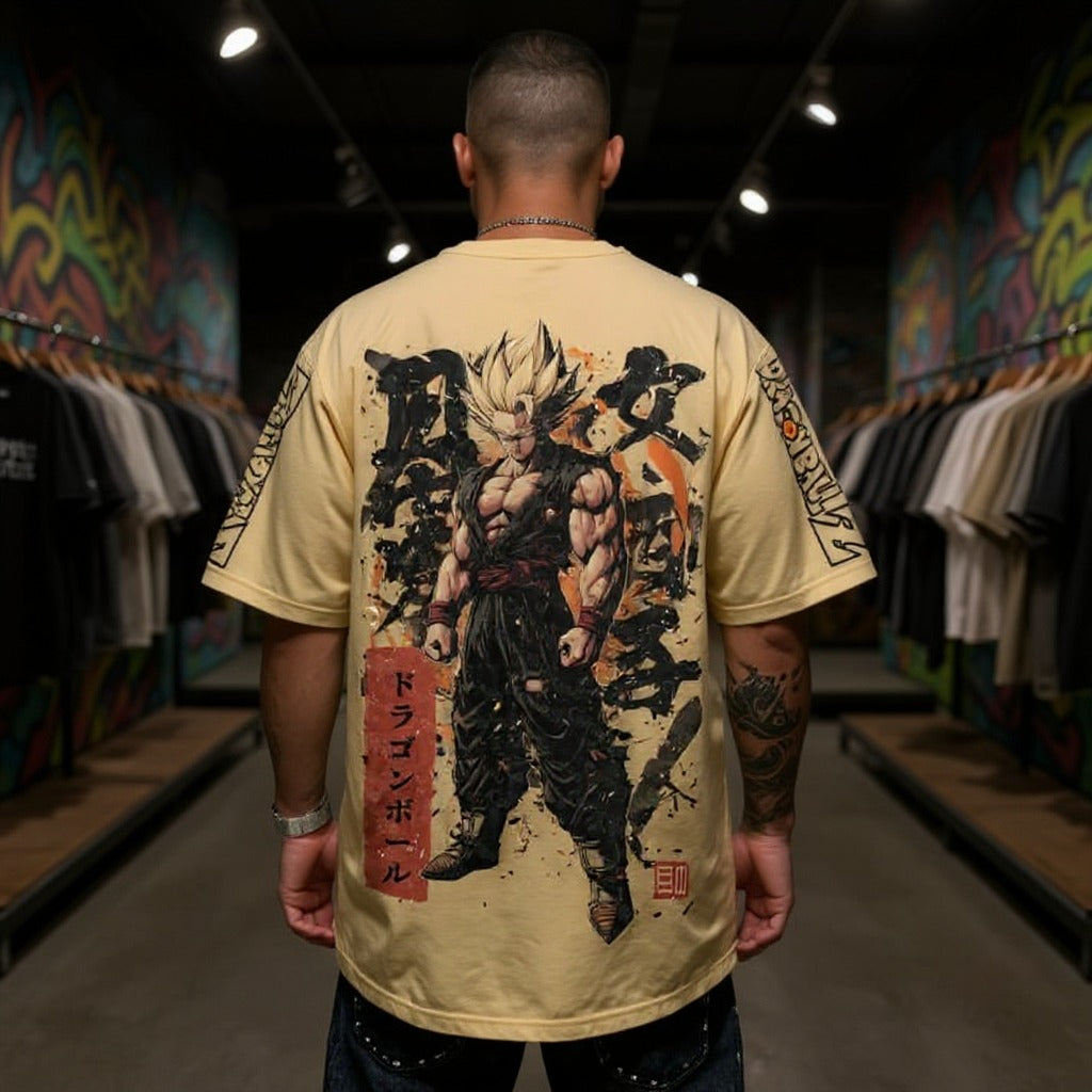 Camiseta Oversized Streetwear Son Goku Edição Limitada