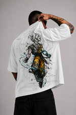 Camiseta Oversized Masculina Cyber Warrior Branca