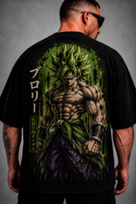 Camiseta Oversized Guerreiro Lendário Verde Masculina Preta