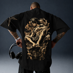 Camiseta Oversized Streetwear Luffy Haki do Rei Black