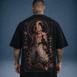Camiseta Oversized Masculina StreetwearGuerreiro Demon Rosa Premium