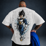 Camiseta Oversized Masculina StreetwearGuerreiro Energia Azul Premium