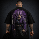 Camiseta OversizedGuerreiro da Espada Streetwear Masculina Preta