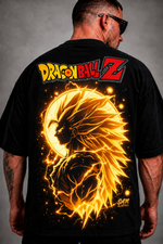 Camisa Oversized Streetwear Goku Super Sayajin 3 Preta