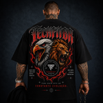 Camiseta Oversized Masculina Techfitbr Dual Beasts Premium Streetwear Preta