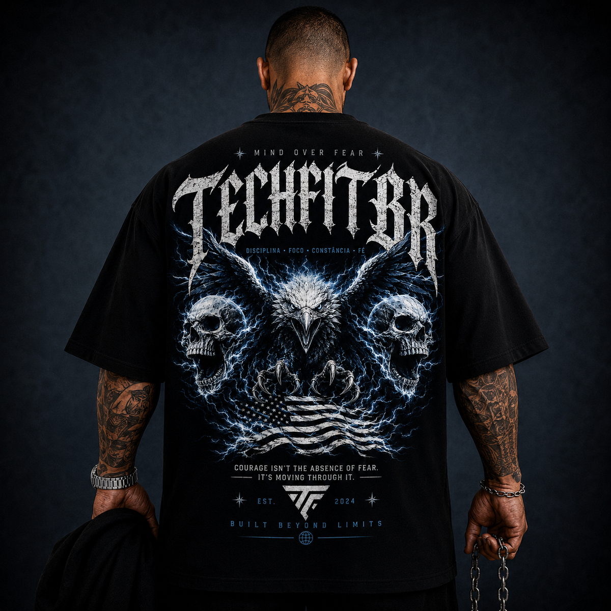 Camiseta Oversized Águia Imperial Thunder Masculina Streetwear Premium