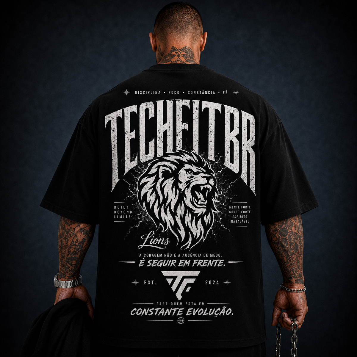 Camiseta Oversized Lion TechFitBR Premium Streetwear