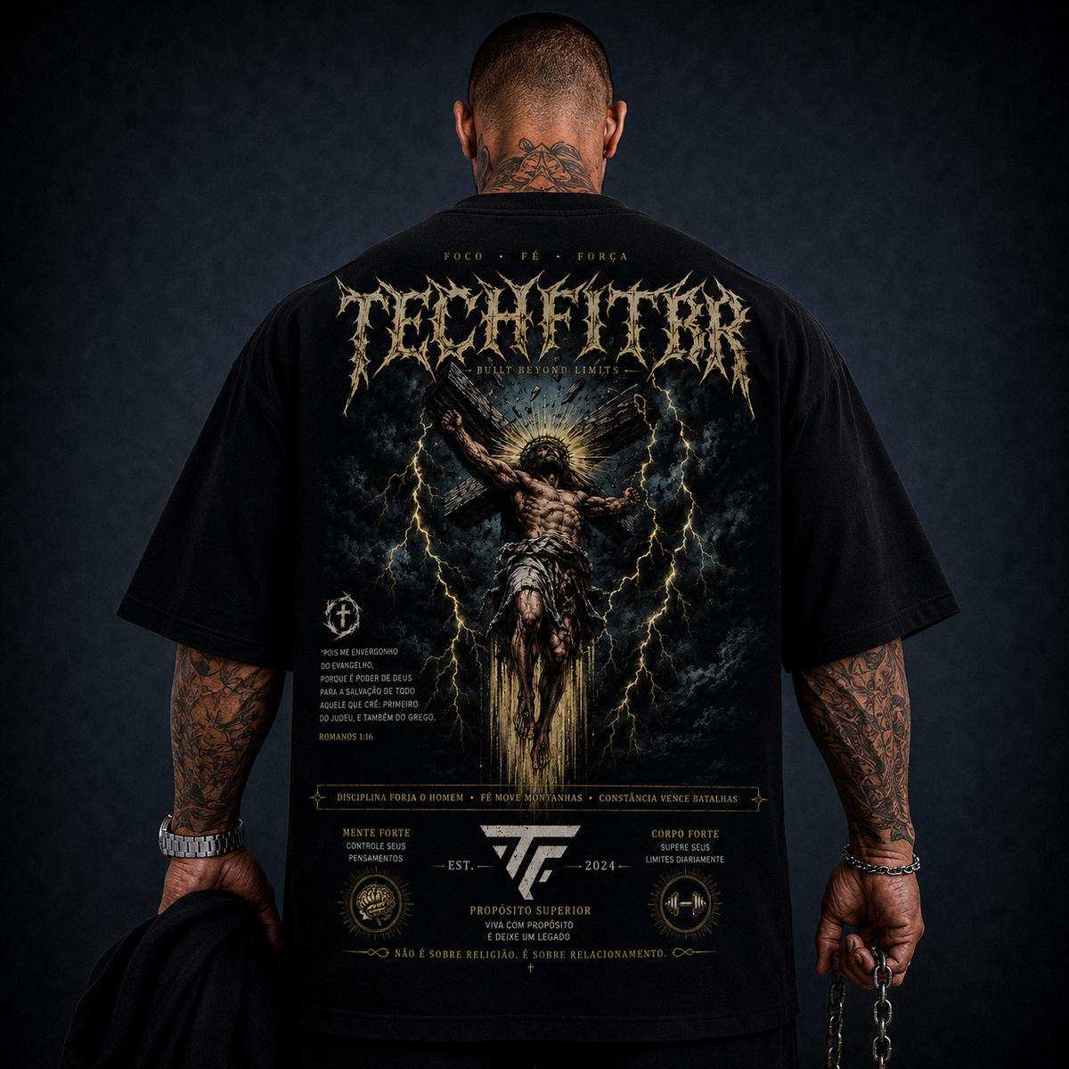 Camiseta Oversized Cristã TechFitBR Built Beyond Limits