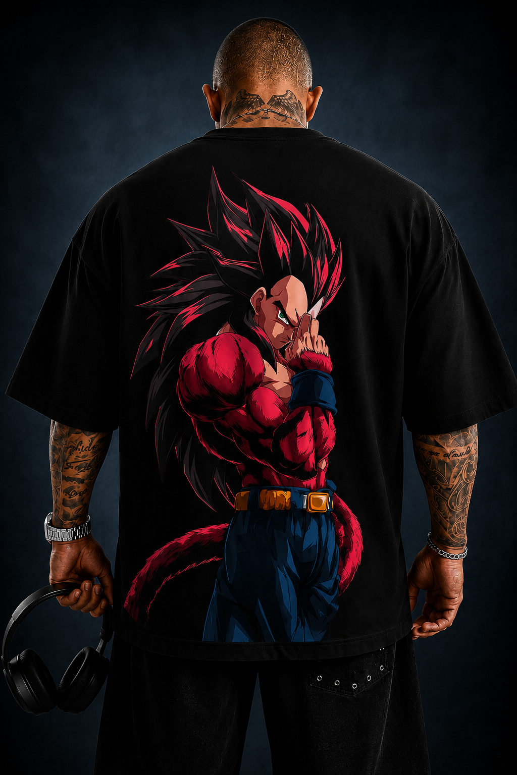 Camiseta Oversized StreetwearSuper4 Preta Premium