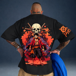 Camiseta Oversized Streetwear Caveira Luffy Preta