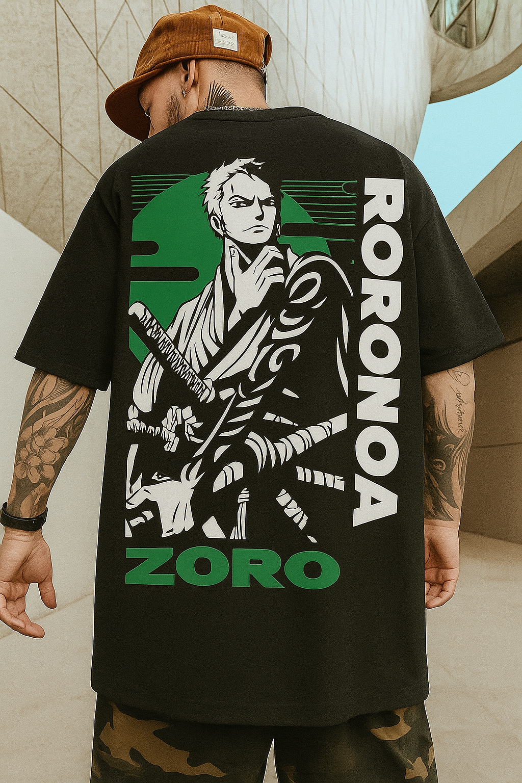 Camiseta Oversized Streetwear Plus Size Roronoa Zoro 2