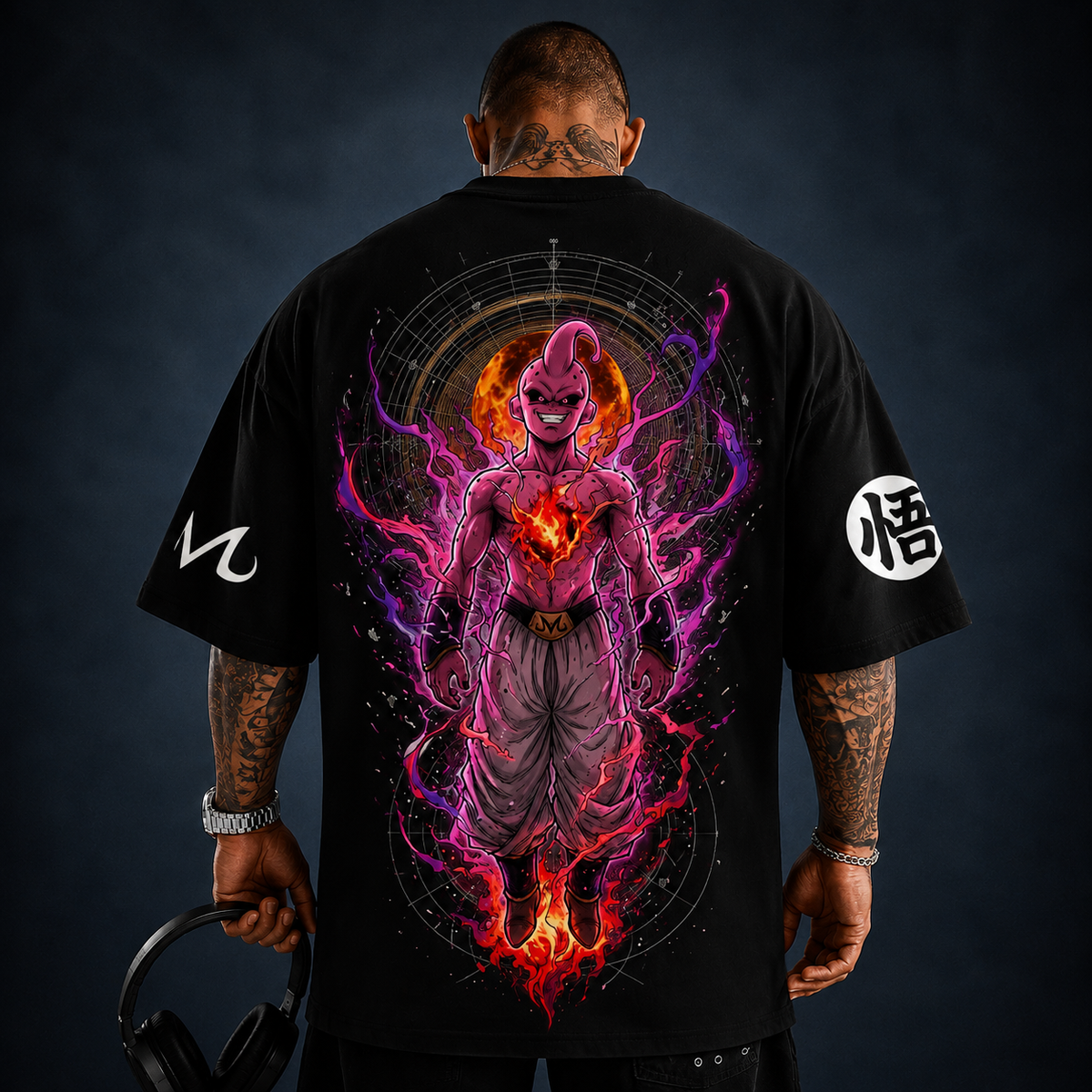 Camisa Oversized Premium Super Majin Boo black e white