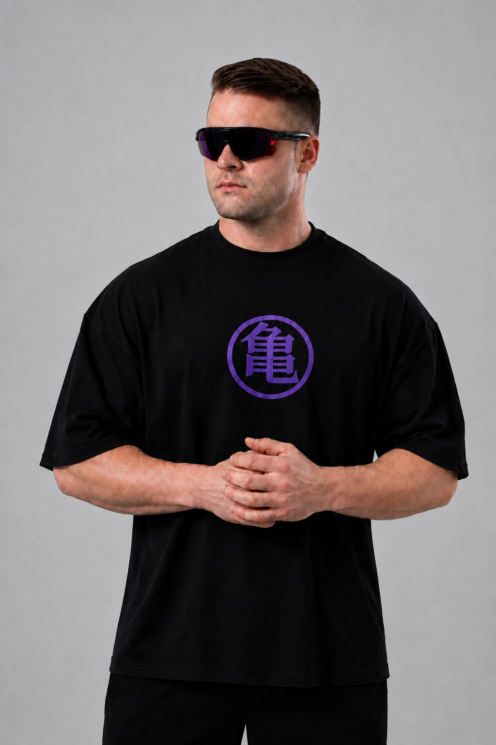 Camiseta OversizedGuerreiro da Espada Streetwear Masculina Preta