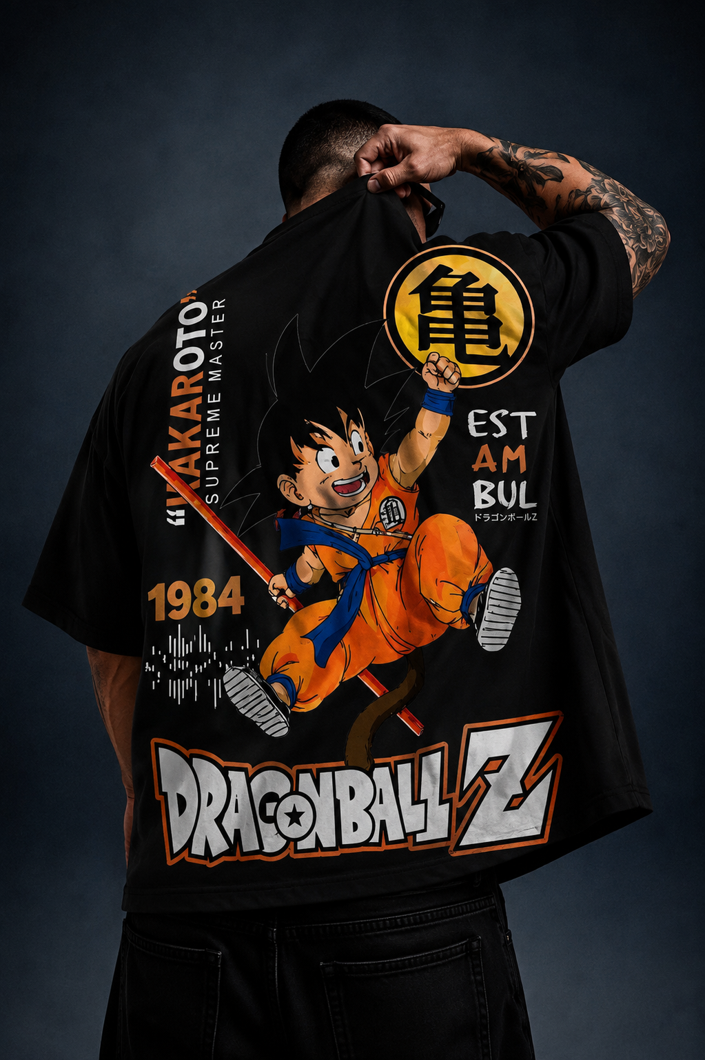 Camiseta Oversized Streetwear DBZ Estampada Branca