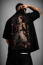 Camiseta Oversized Masculina StreetwearGuerreiro Demon Rosa Premium