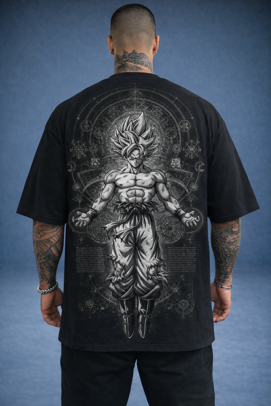 Camiseta Oversized Treino Preta Techfitbr Goku Premium