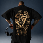 Camiseta Oversized Streetwear Luffy Haki do Rei Black