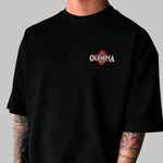 Camiseta OversizedOlympia Streetwear Escrita Vermelha
