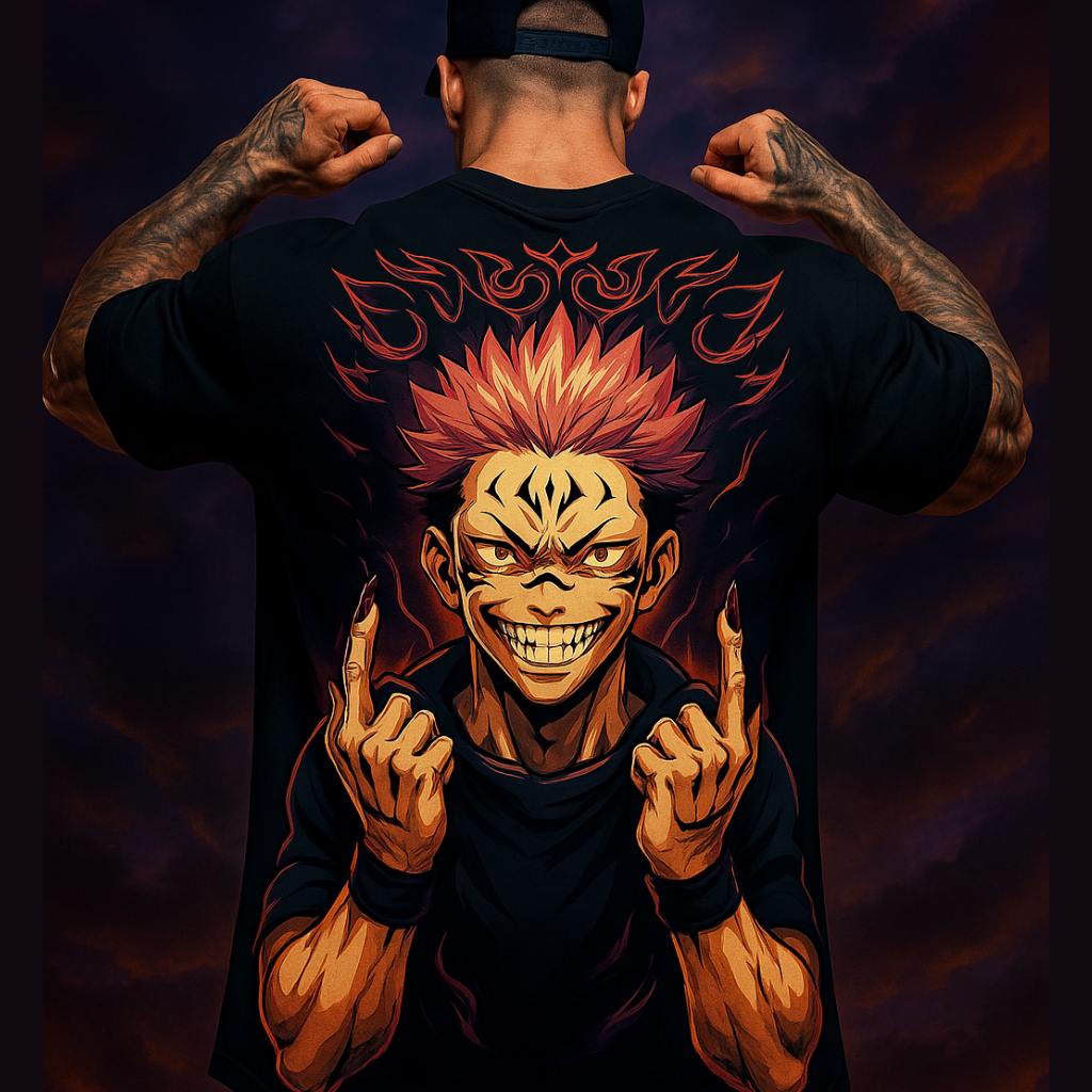 Camiseta Oversized Algodão Sukuna Yuji Hospedeiro
