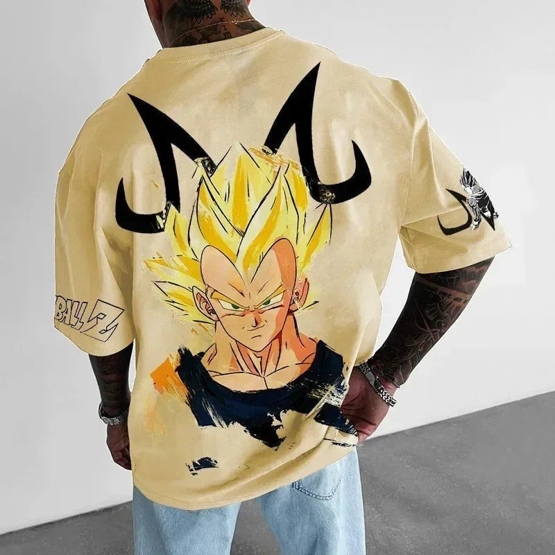 Camisa Oversized Streetwear Plus Size Vegeta Premium