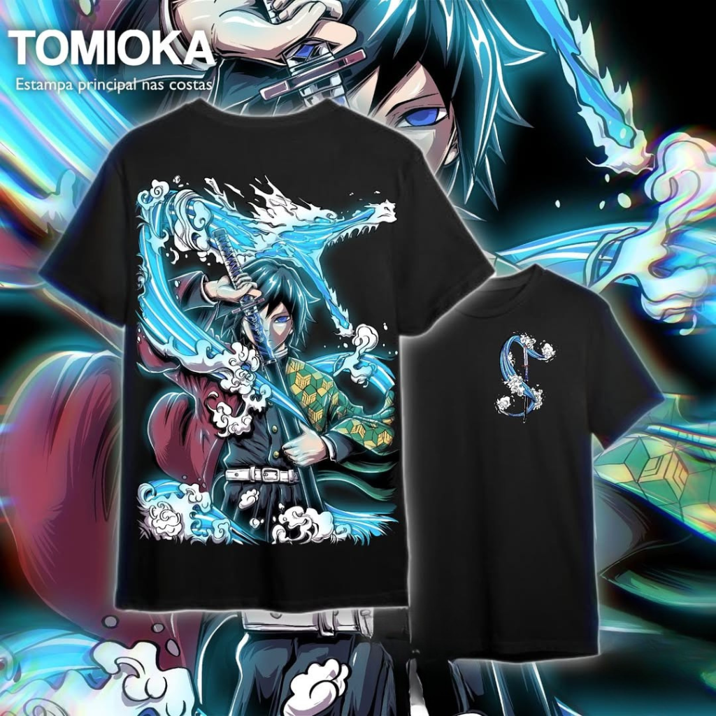 Camiseta Fio 30.1 penteado Giyu Tomioka