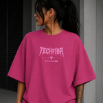 Camiseta Oversized Feminina Bulma Dragon Ball Z TechFibr Streetwear Rosa