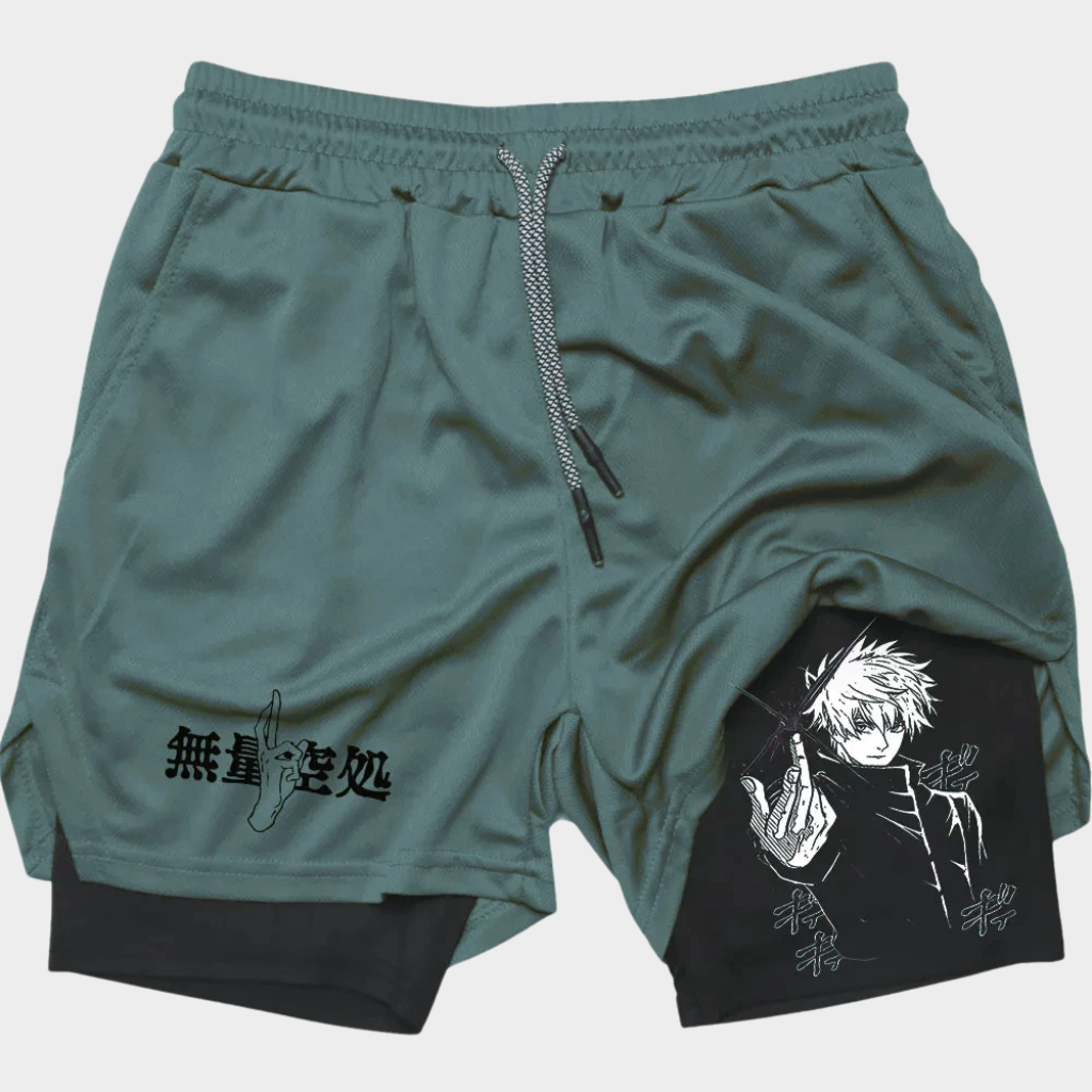 Short Dry-Fit de CompressãoAnime 2 em 1