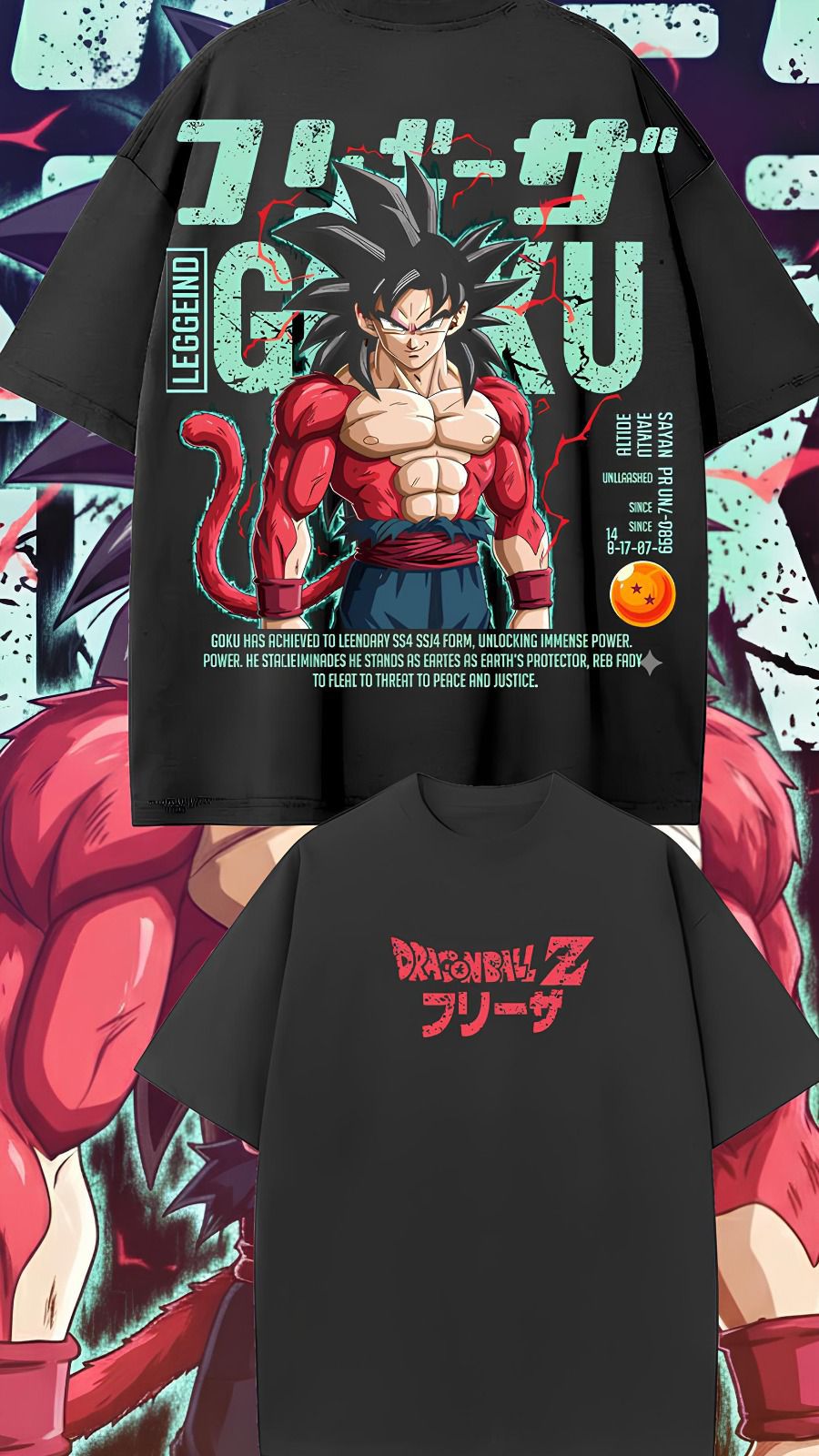 Camiseta Fio 30.1 penteado Goku Super Saiyajin 4