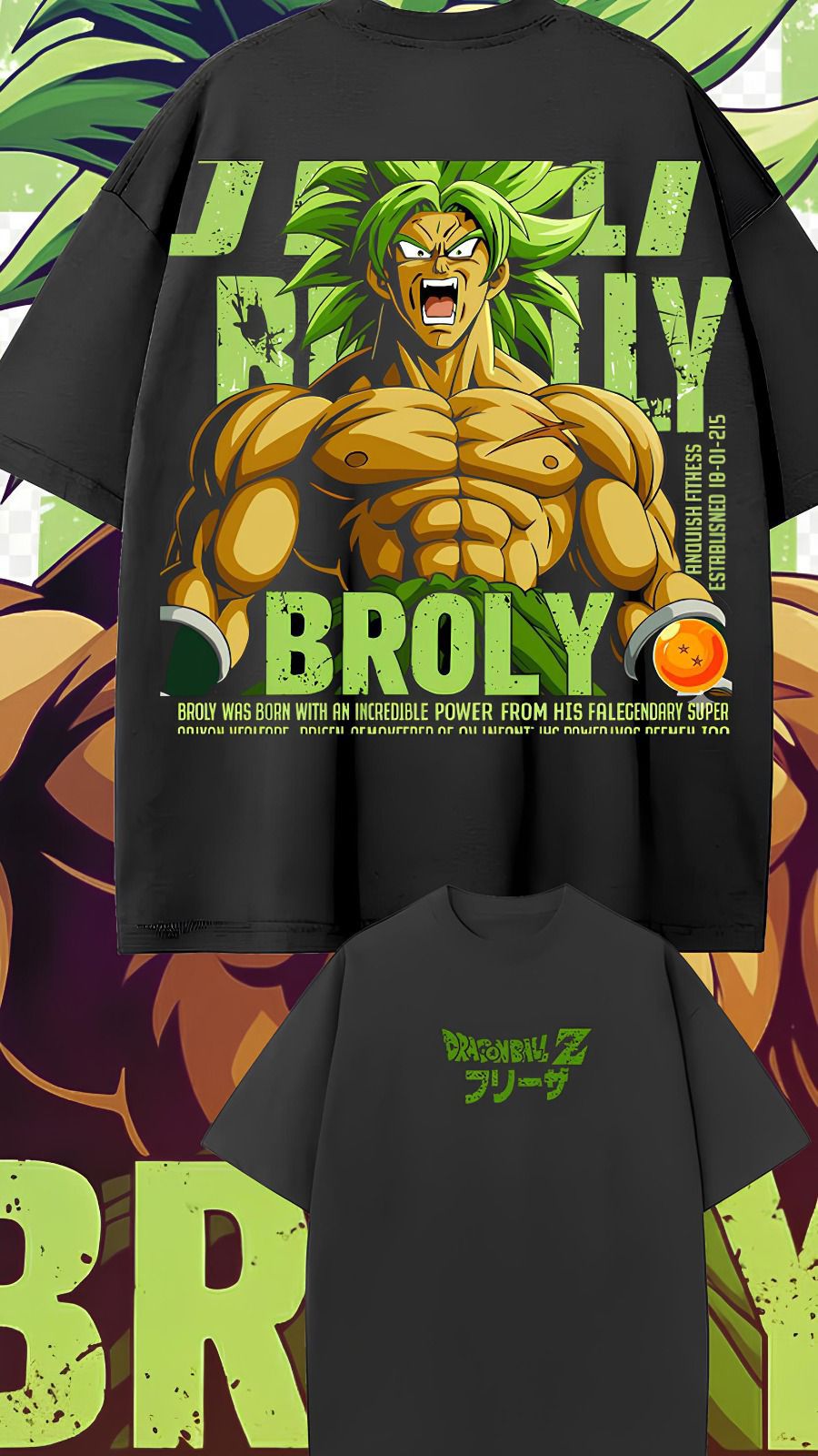 Camiseta Fio 30.1 penteado Super Broly Dragon Ball Z