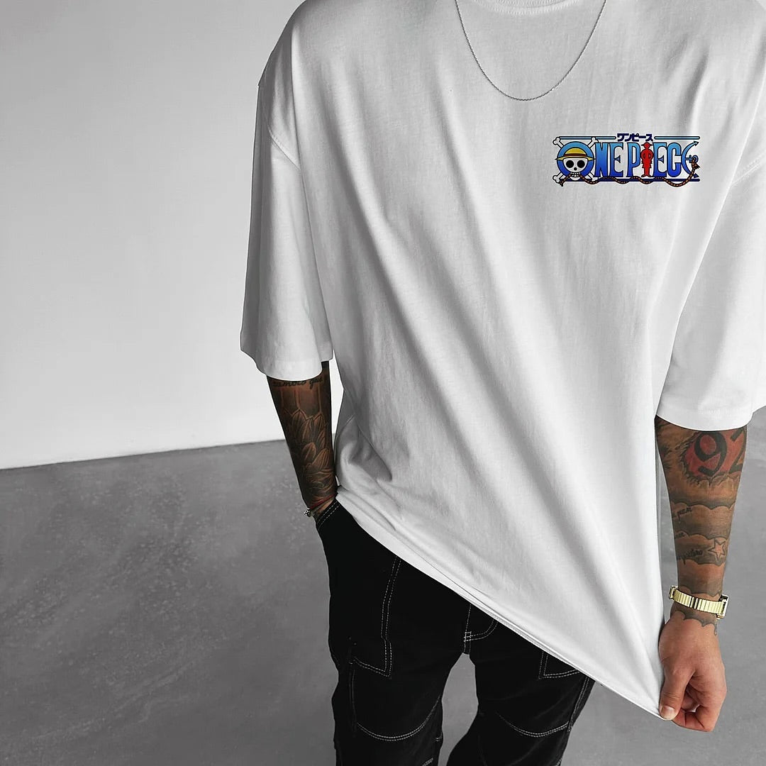 Camisa Oversized Streetwear Monkey D. Luffy Off White