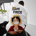 Camisa Oversized Streetwear Monkey D. Luffy Off White