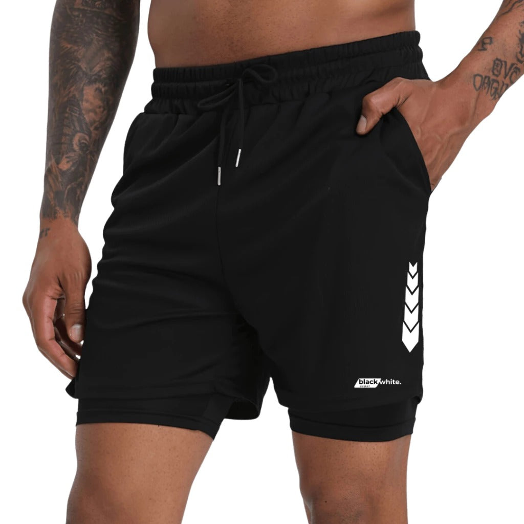 Short Dry-Fit de Compressão black white sports