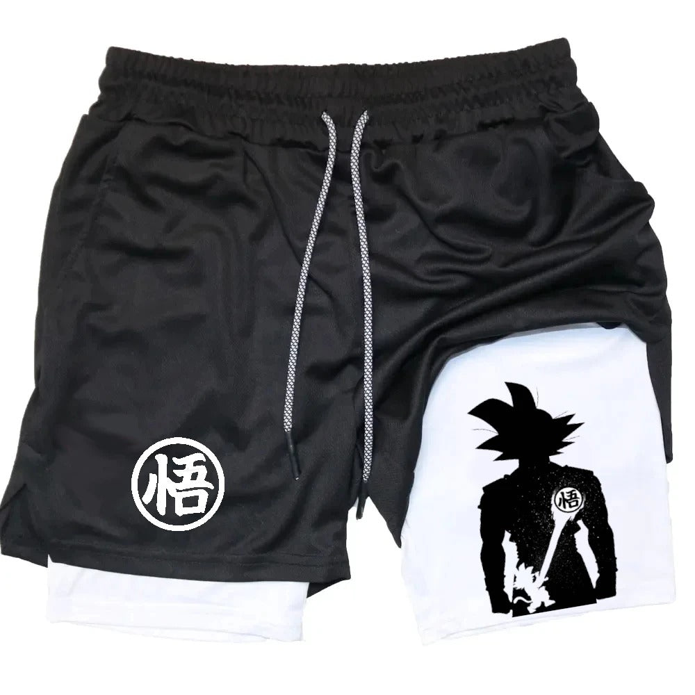 Short Dry-Fit de Compressão Dragon Ball Black White– techfitbr