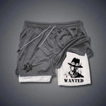 Short Dry-Fit de Compressão 2 em 1 One Piece Anime