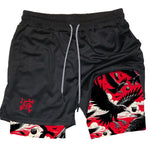 Short Dry-Fit de Compressão 2 em 1 Demon Slayer